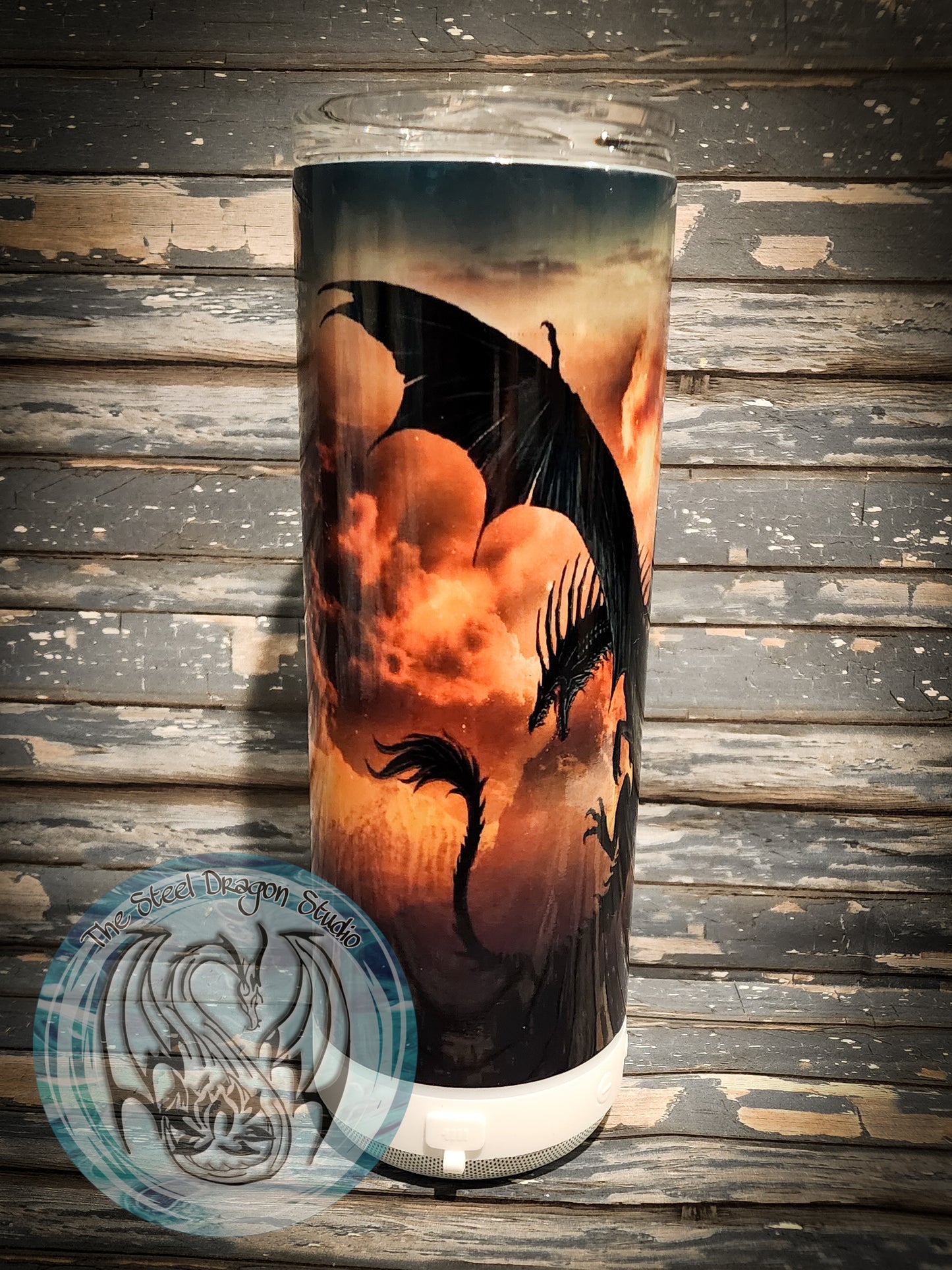 Black Dragon Speaker Tumbler (Sublimation)