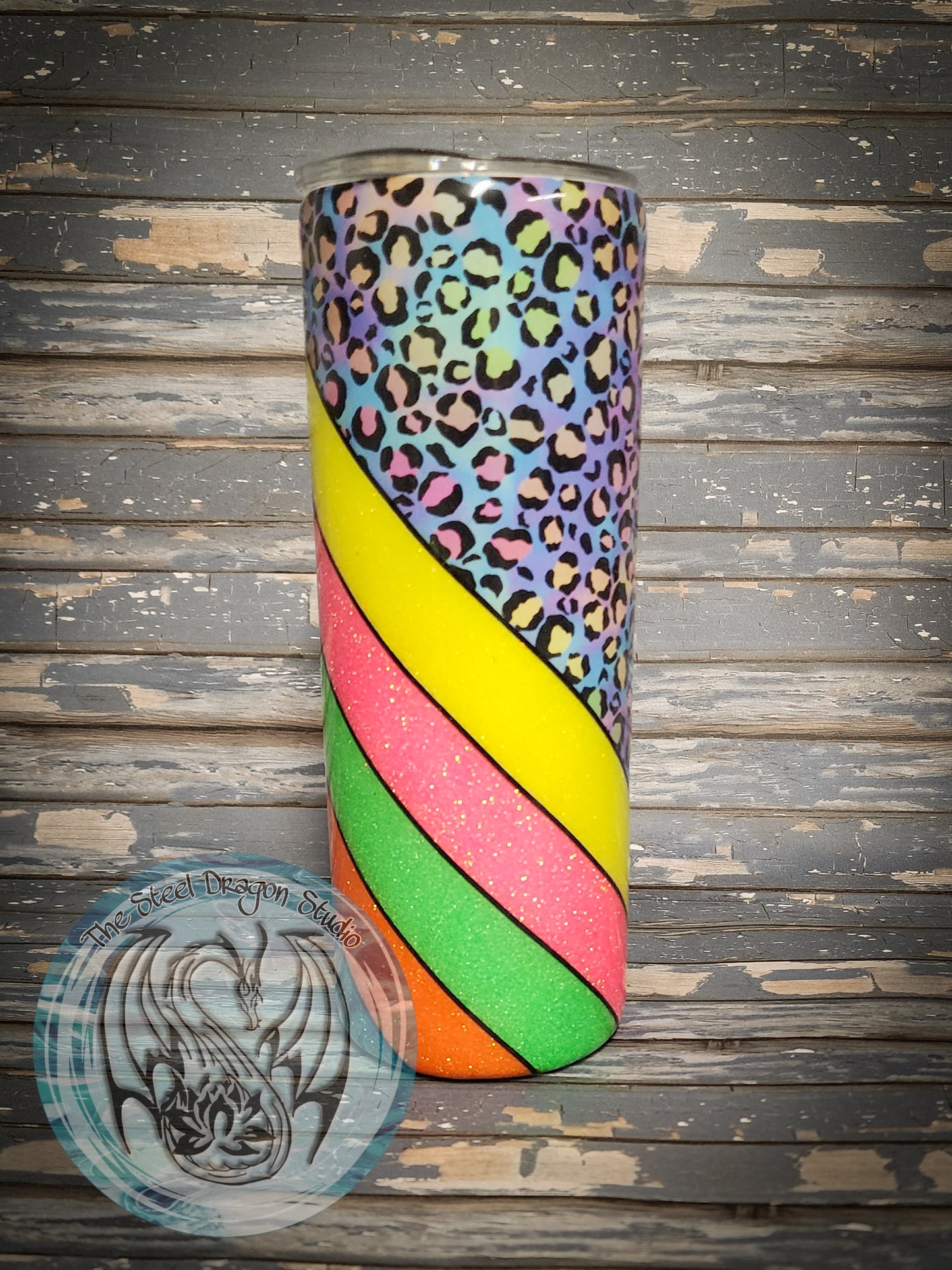 Neon Leopard Herringbone