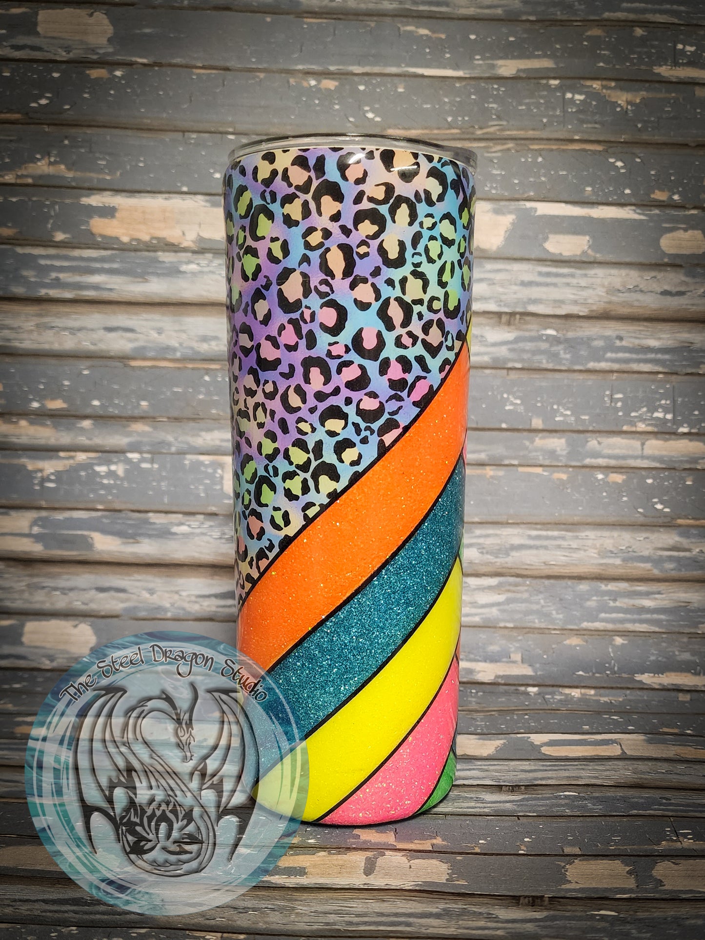 Neon Leopard Herringbone