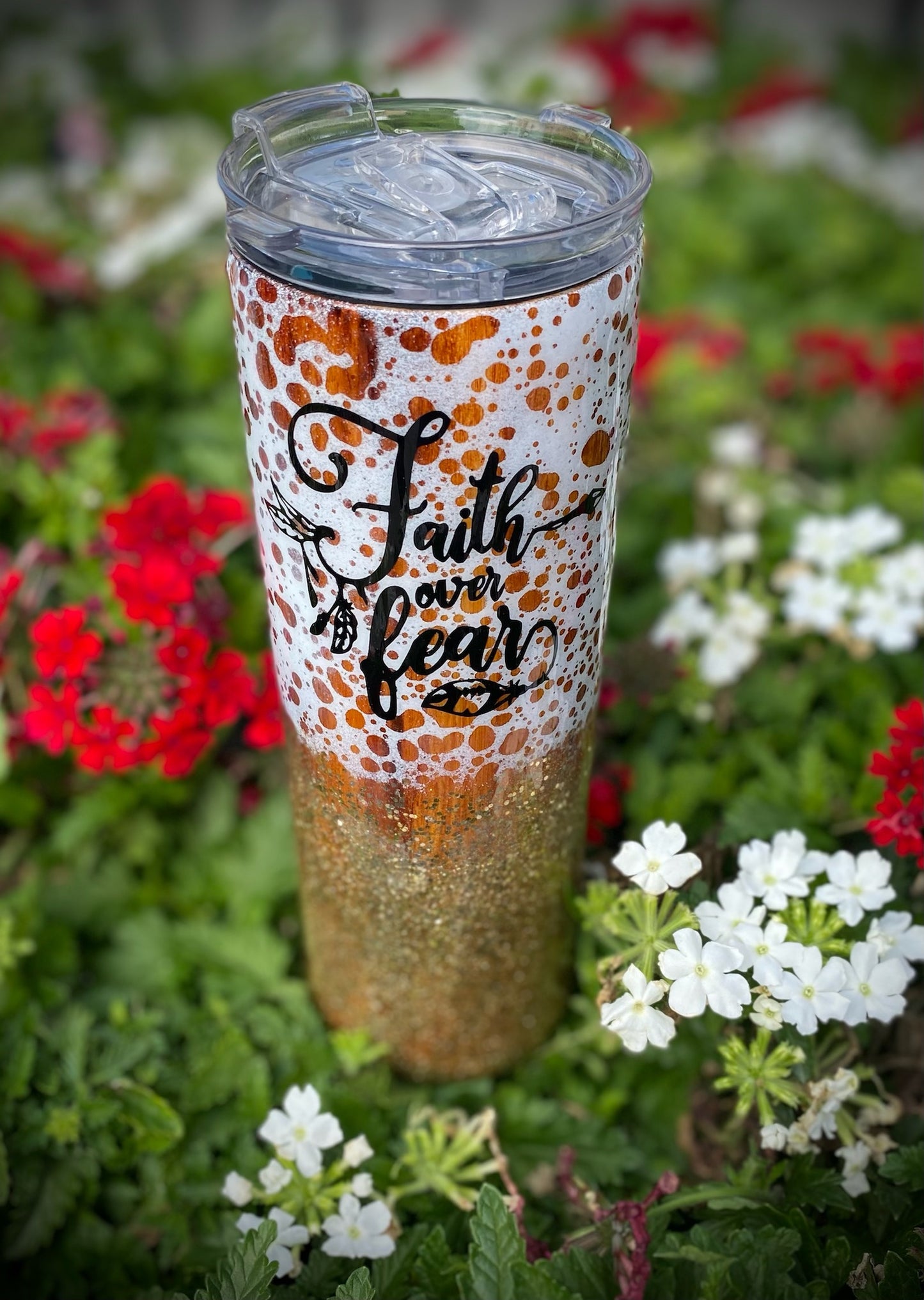 Faith Over Fear - Woodgrain & Glitter
